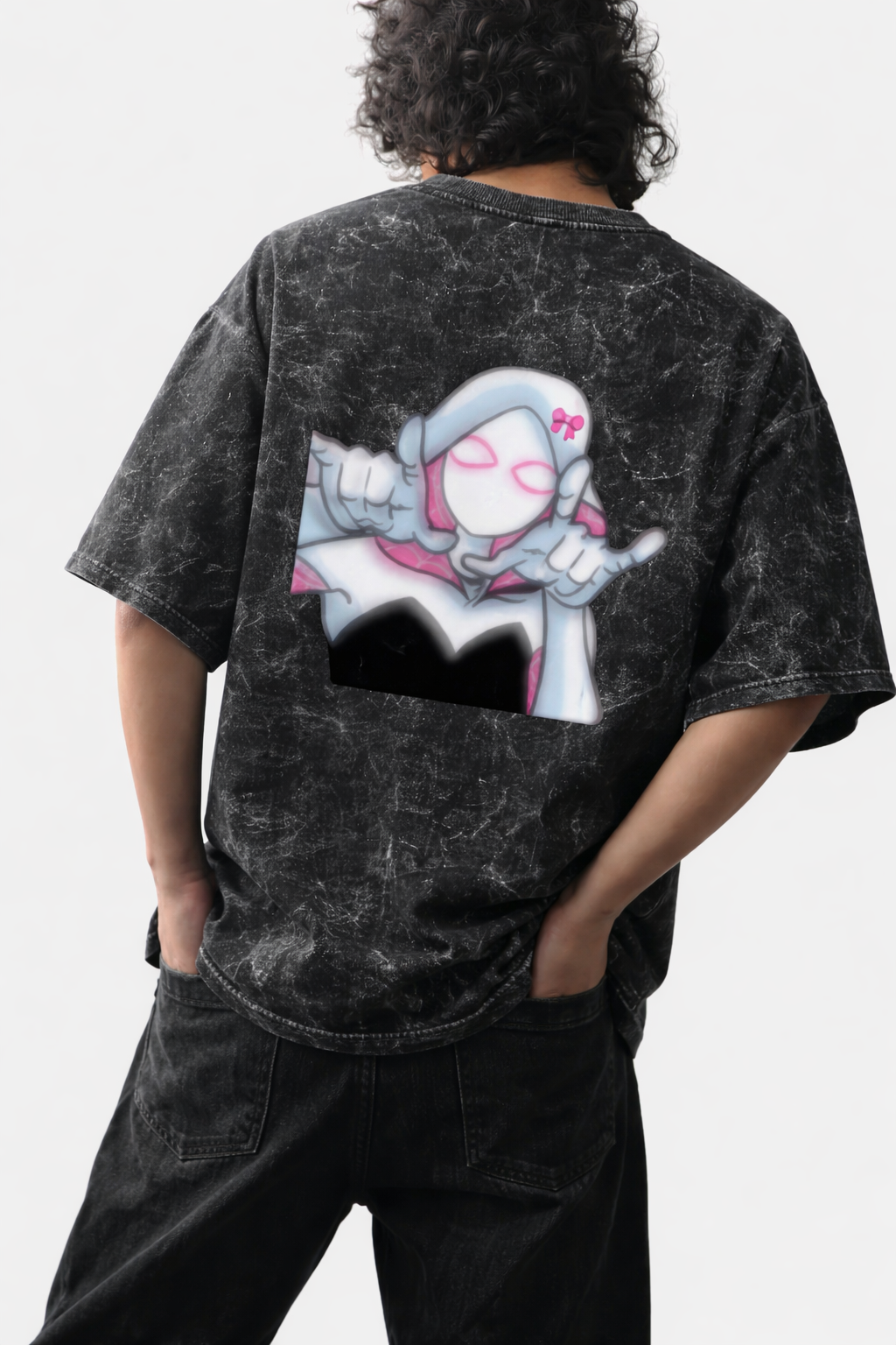 Her To His - Unisex Acid Washed Oversized Tee