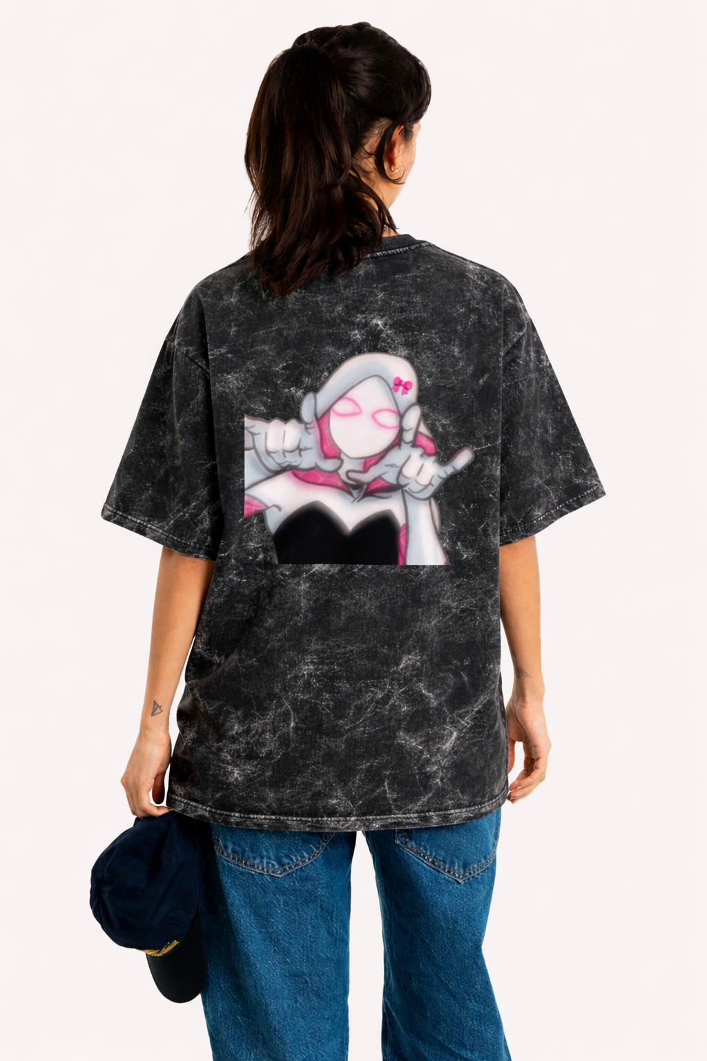 Her To His - Unisex Acid Washed Oversized Tee